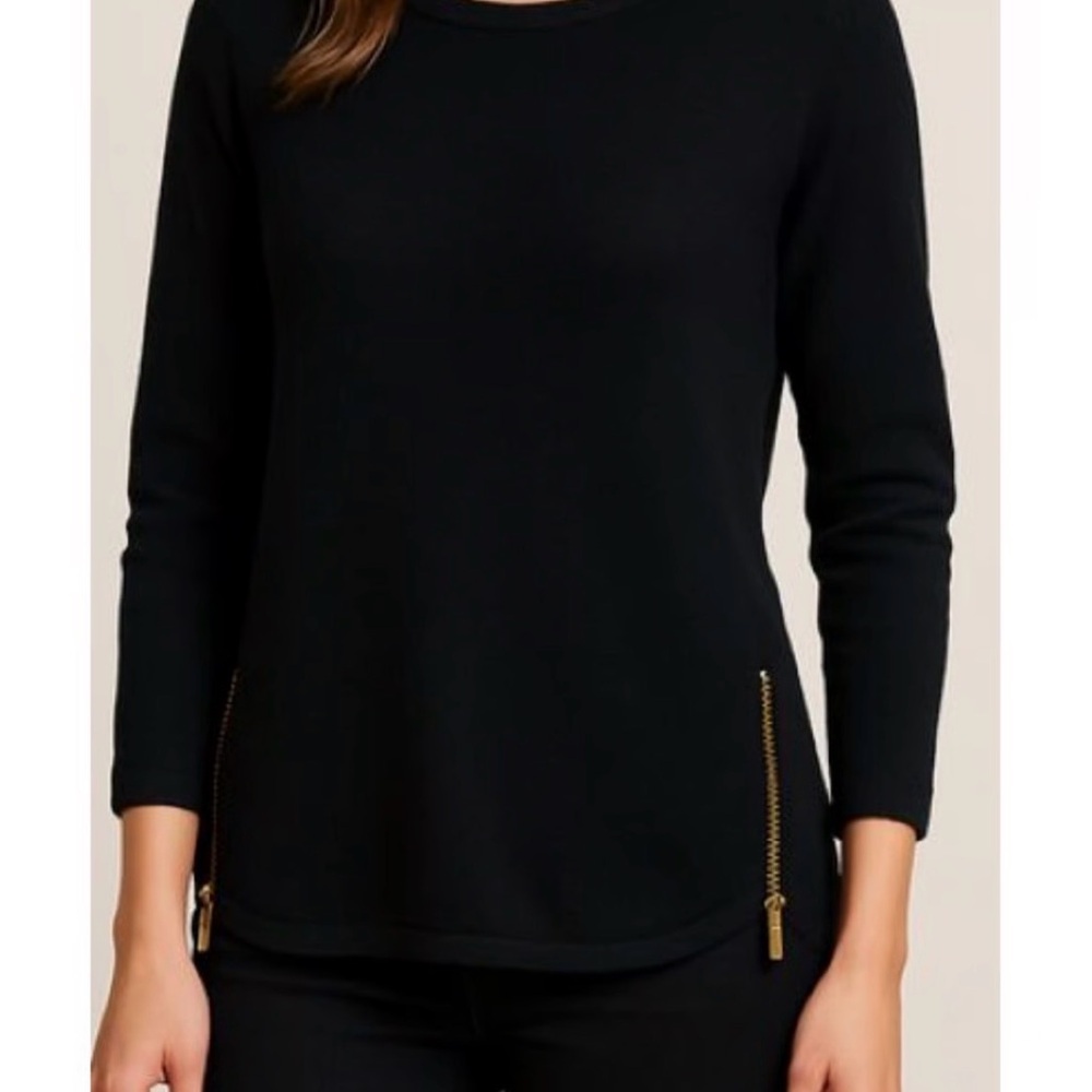 MK Sweater with Gold Zipper Accents